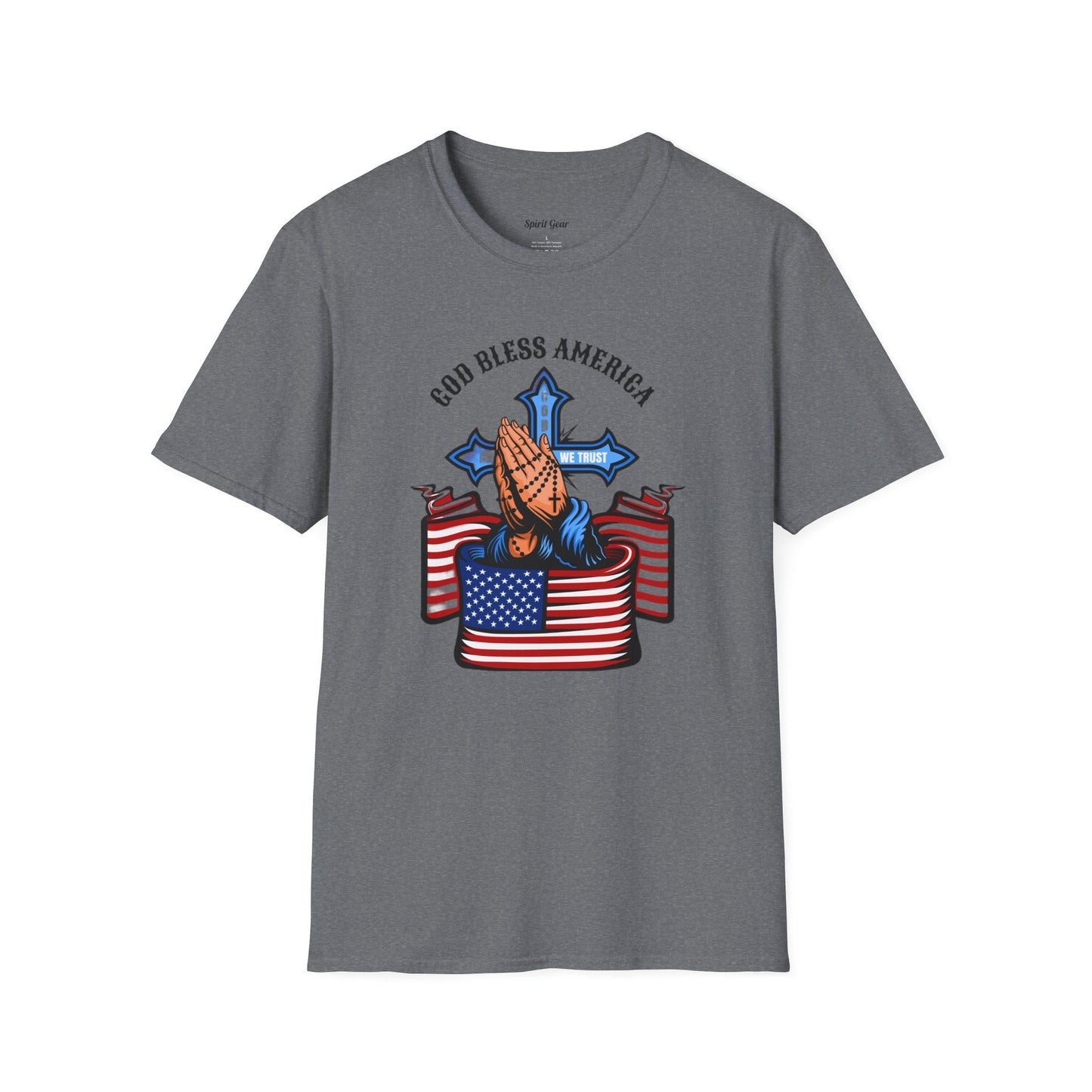 Unisex God Bless America Praying Hands Softstyle T-Shirt