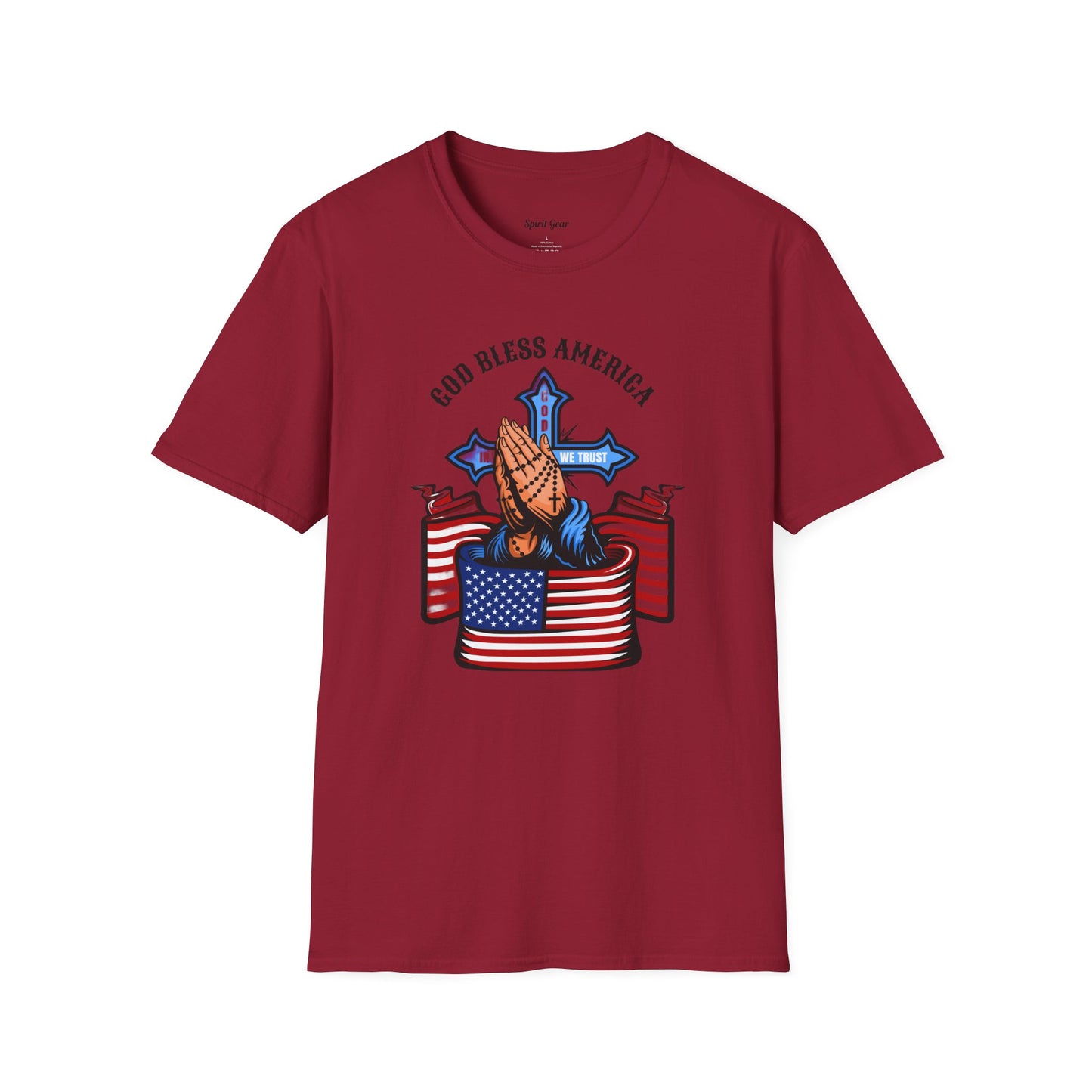 Unisex God Bless America Praying Hands Softstyle T-Shirt