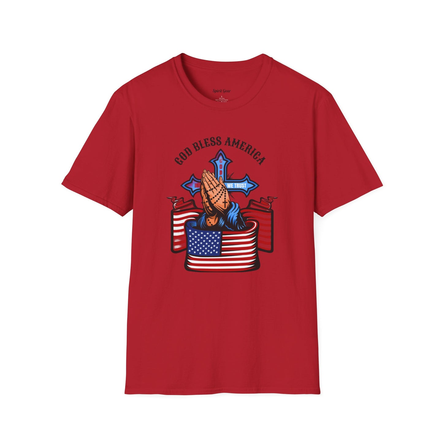 Unisex God Bless America Praying Hands Softstyle T-Shirt