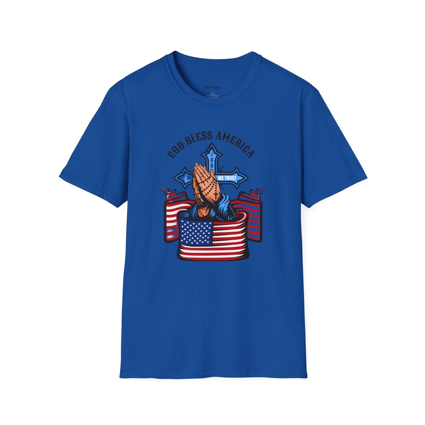 Unisex God Bless America Praying Hands Softstyle T-Shirt