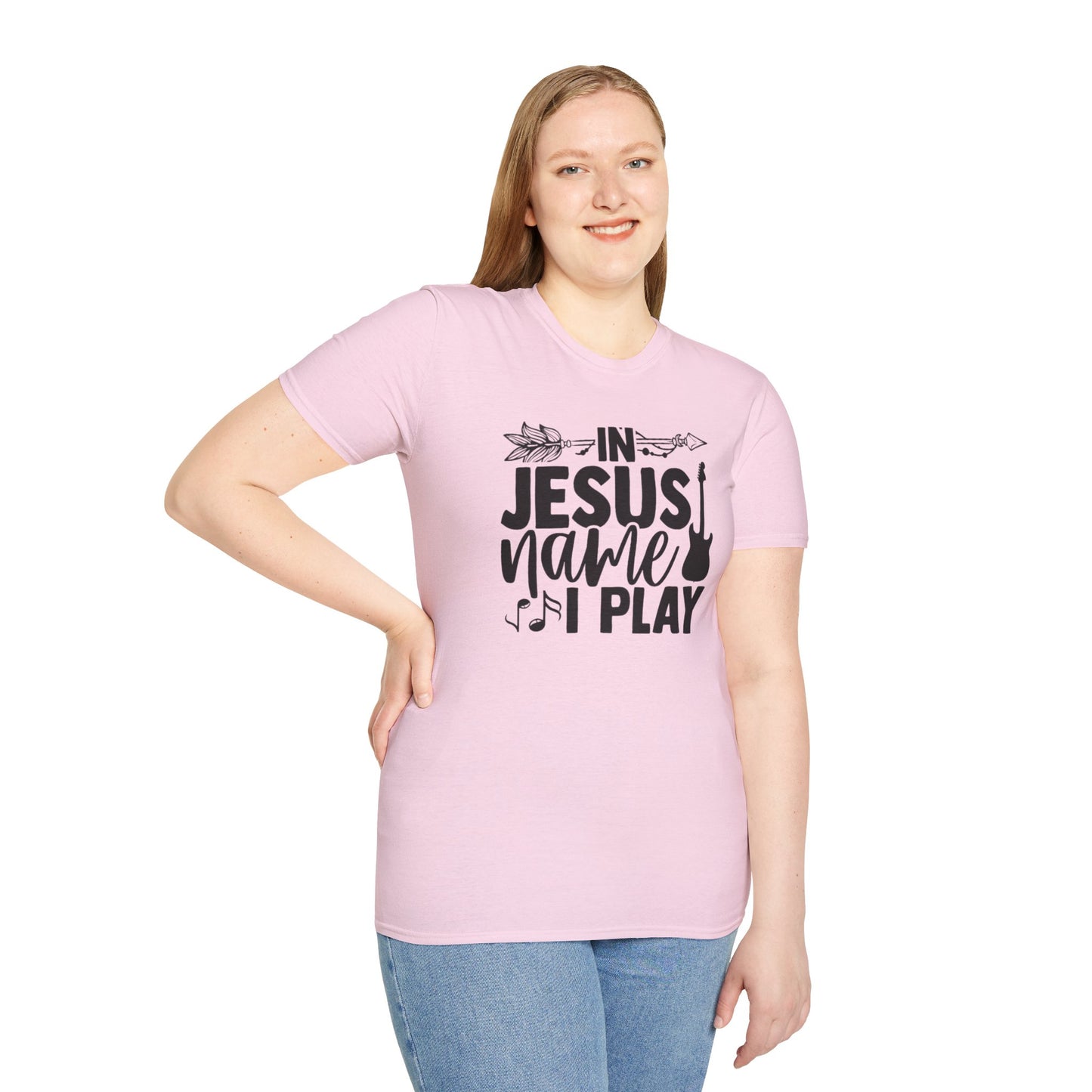Unisex Softstyle In Jesus Name I Play T-Shirt