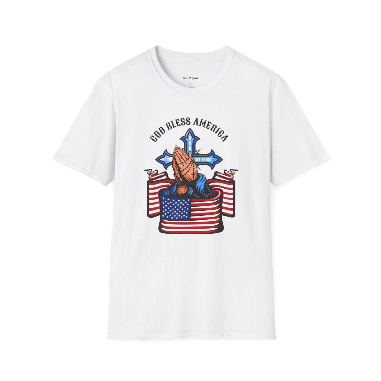 Unisex God Bless America Praying Hands Softstyle T-Shirt