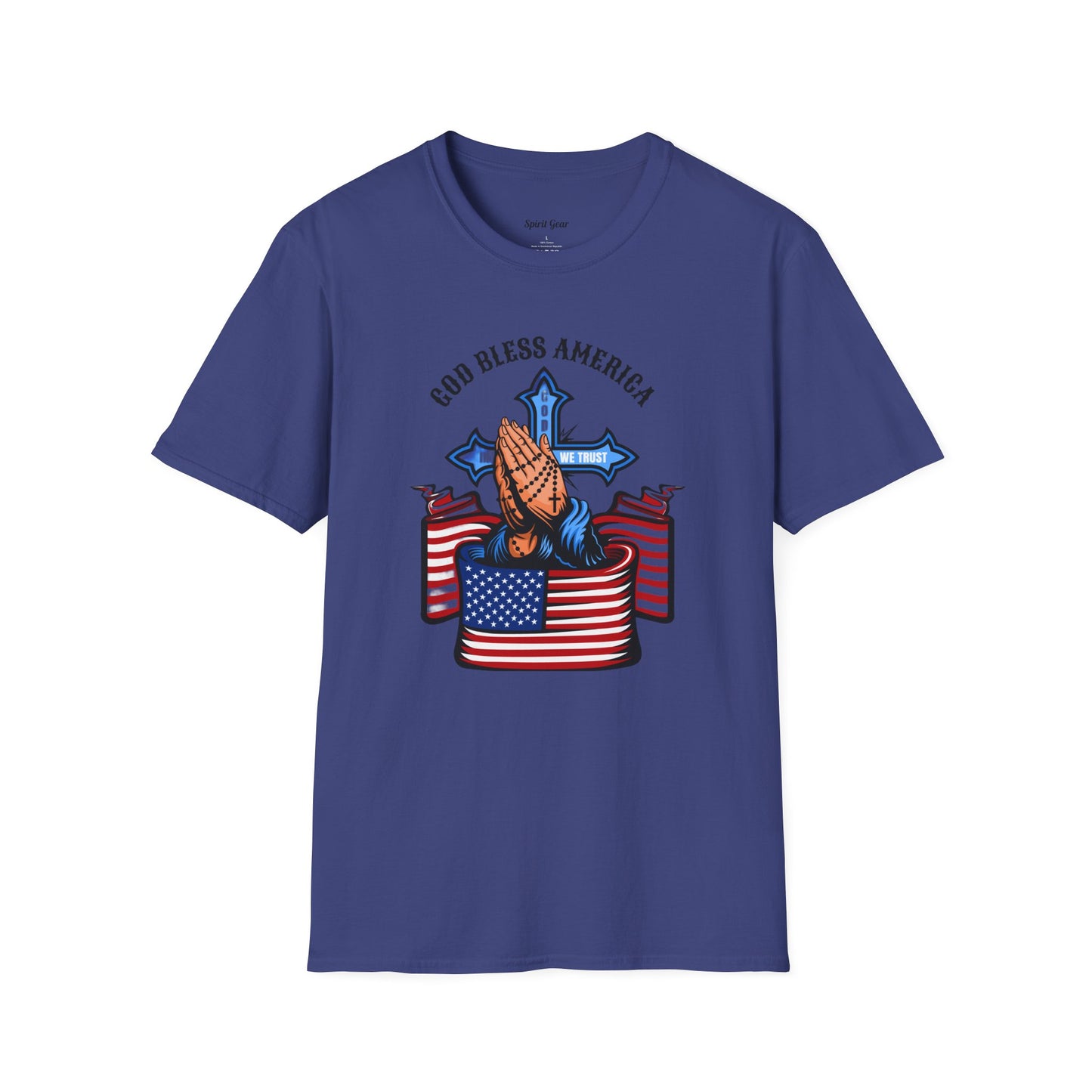 Unisex God Bless America Praying Hands Softstyle T-Shirt