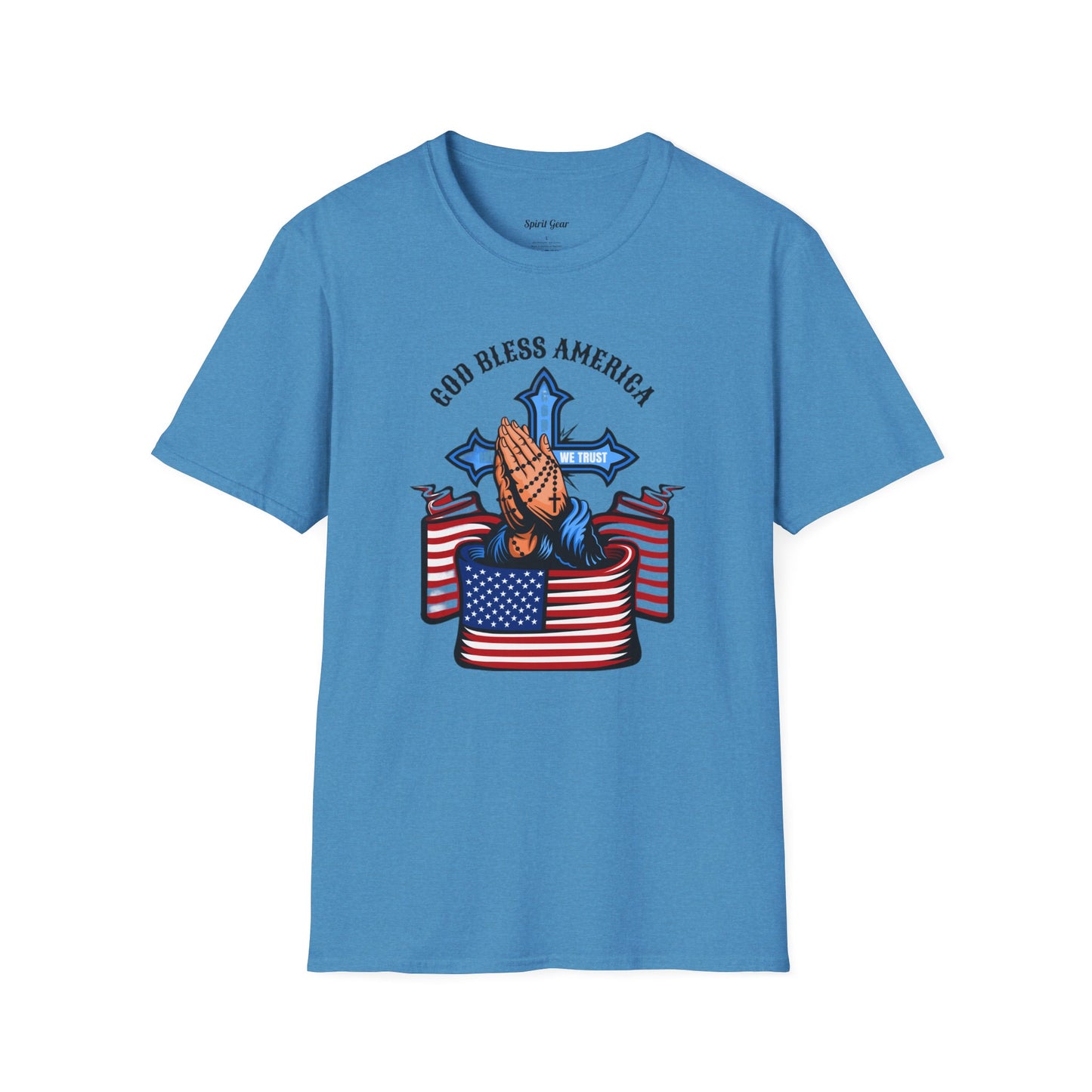 Unisex God Bless America Praying Hands Softstyle T-Shirt