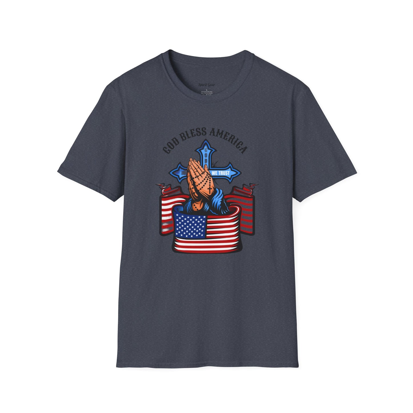 Unisex God Bless America Praying Hands Softstyle T-Shirt