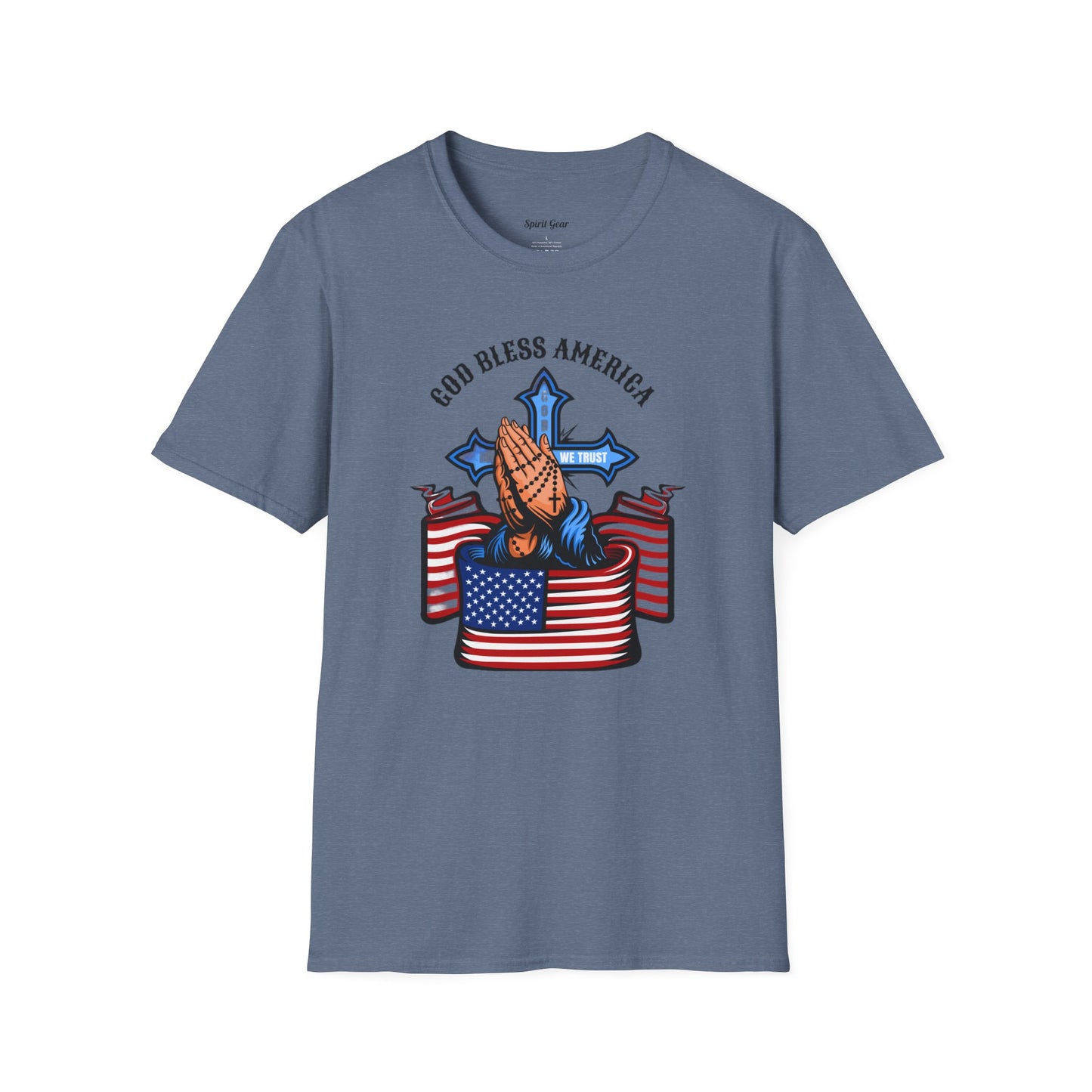 Unisex God Bless America Praying Hands Softstyle T-Shirt