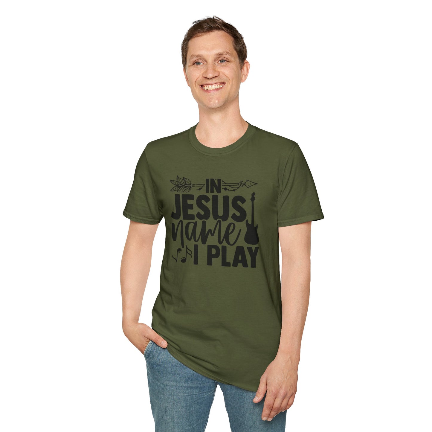 Unisex Softstyle In Jesus Name I Play T-Shirt