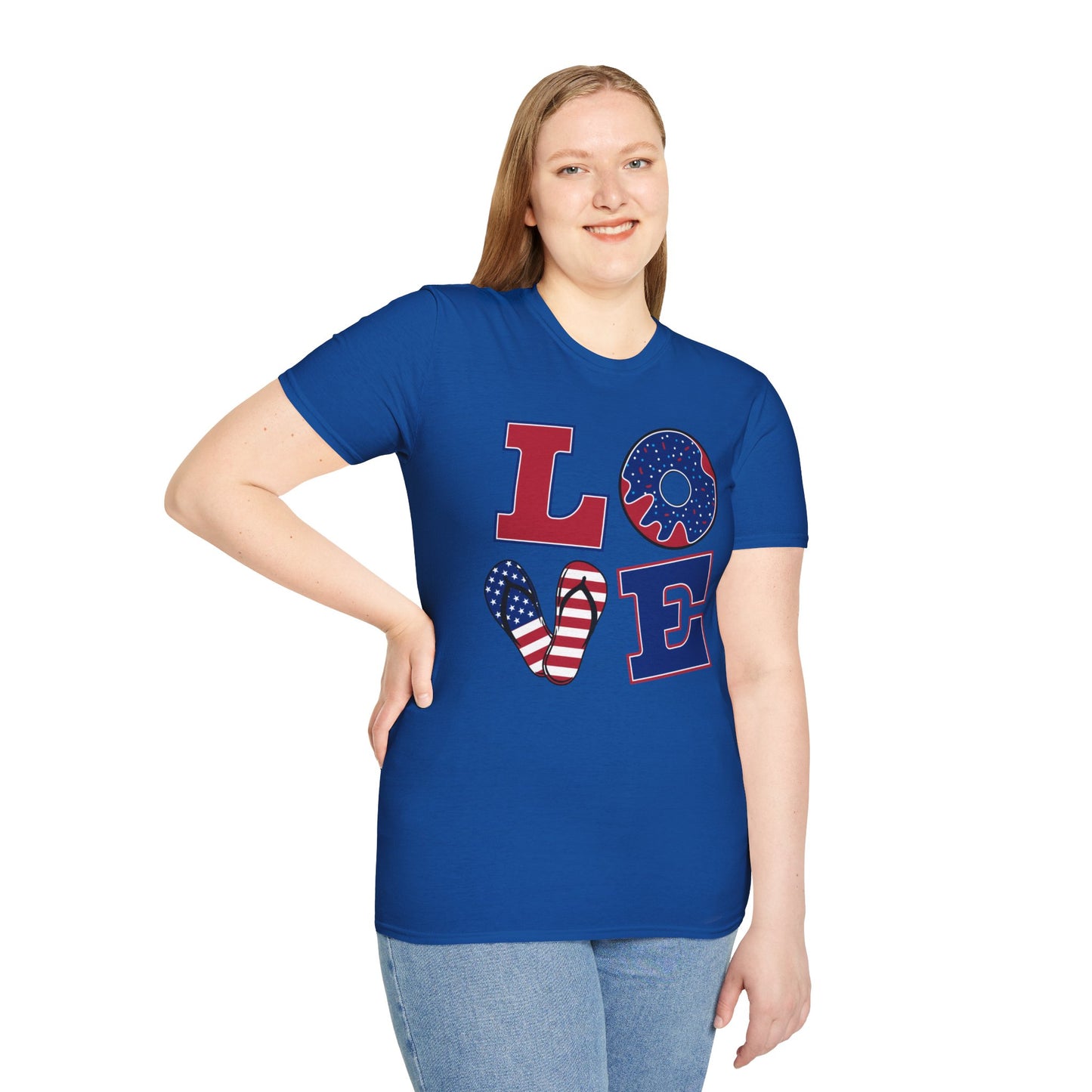 Unisex Love and USA Softstyle T-Shirt