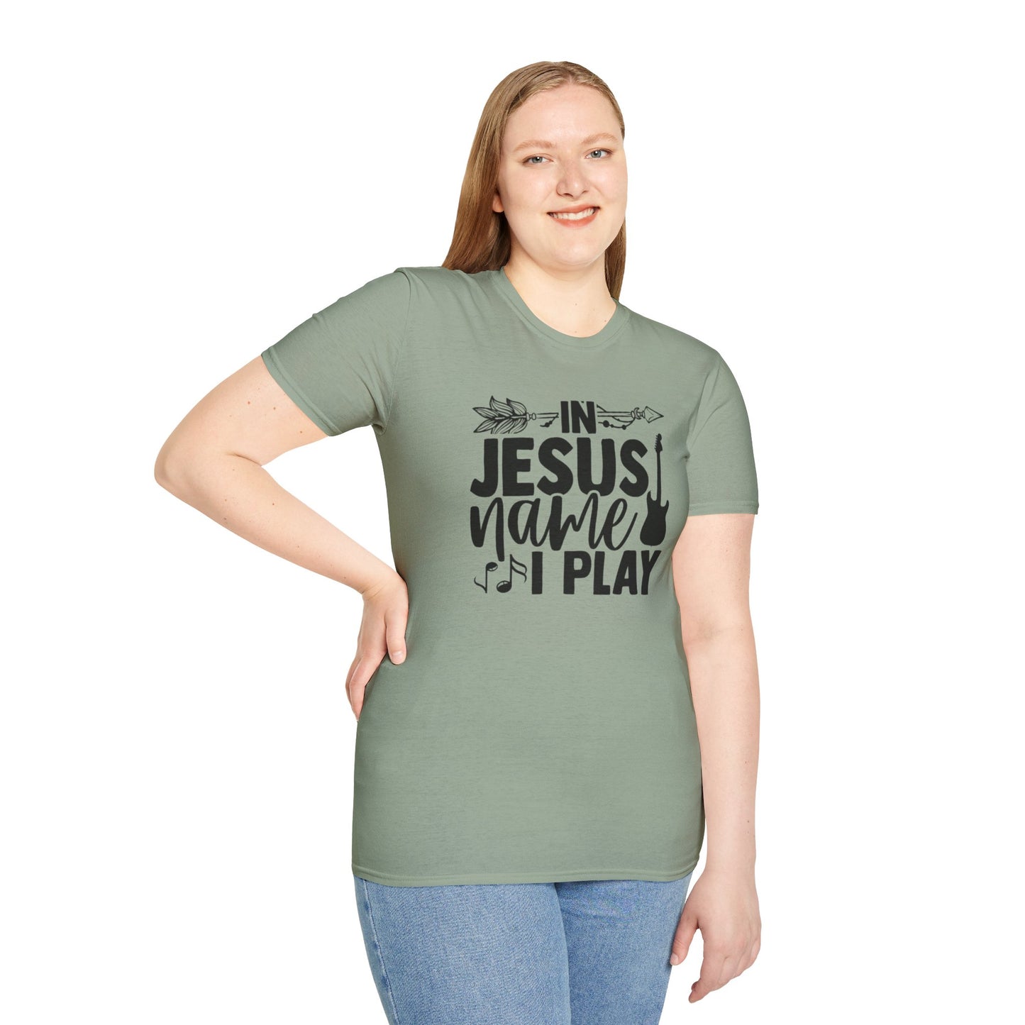 Unisex Softstyle In Jesus Name I Play T-Shirt