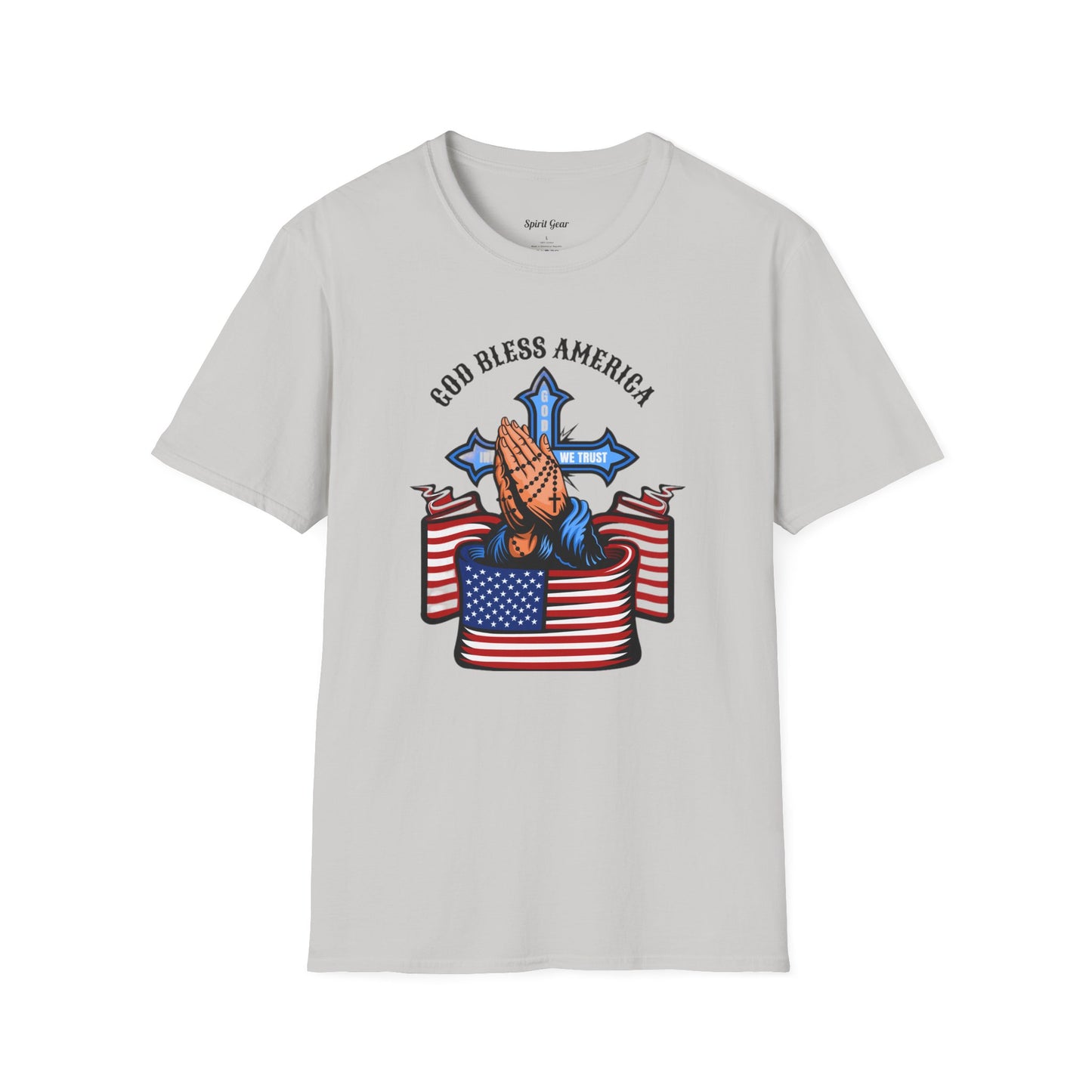 Unisex God Bless America Praying Hands Softstyle T-Shirt