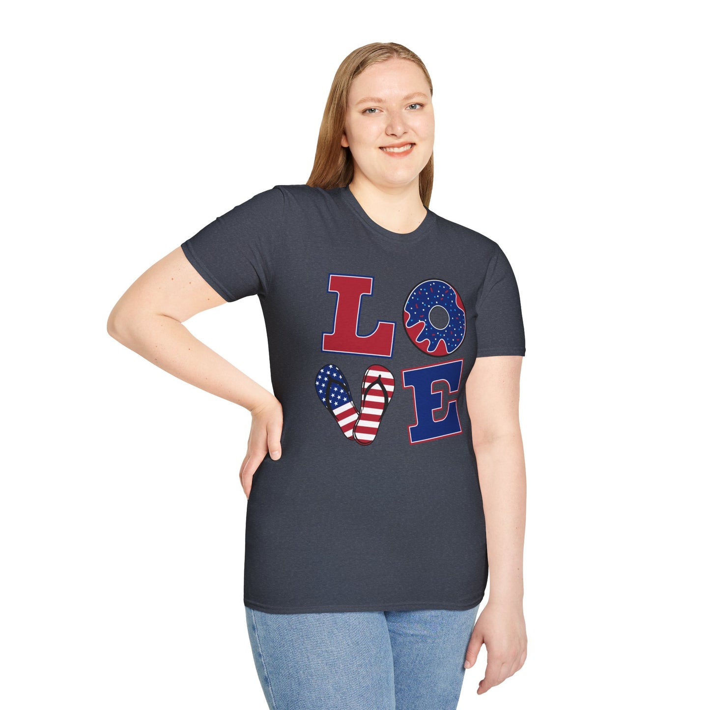Unisex Love and USA Softstyle T-Shirt