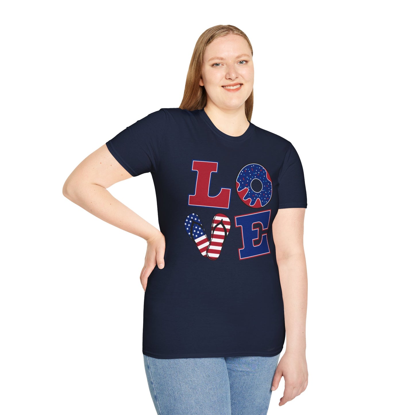 Unisex Love and USA Softstyle T-Shirt